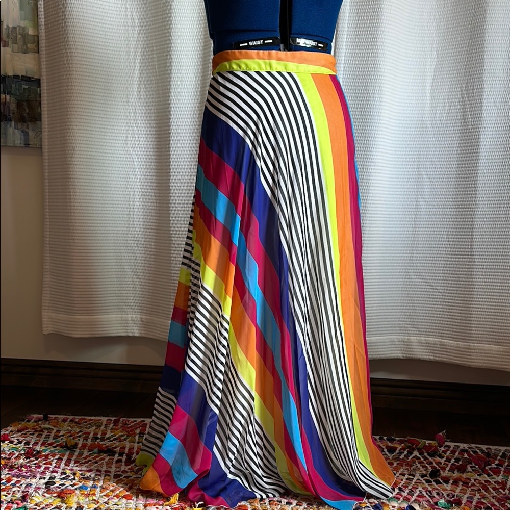 Colorful Striped Maxi Skirt